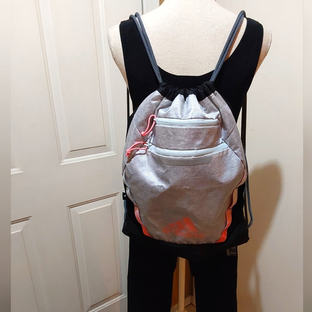 New Adidas Lightweight Poly Drawstring Backpack - image 1